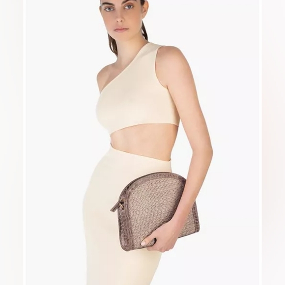 ERIC JAVITS  Dome Zip Latte Handbag - Picture 3 of 16